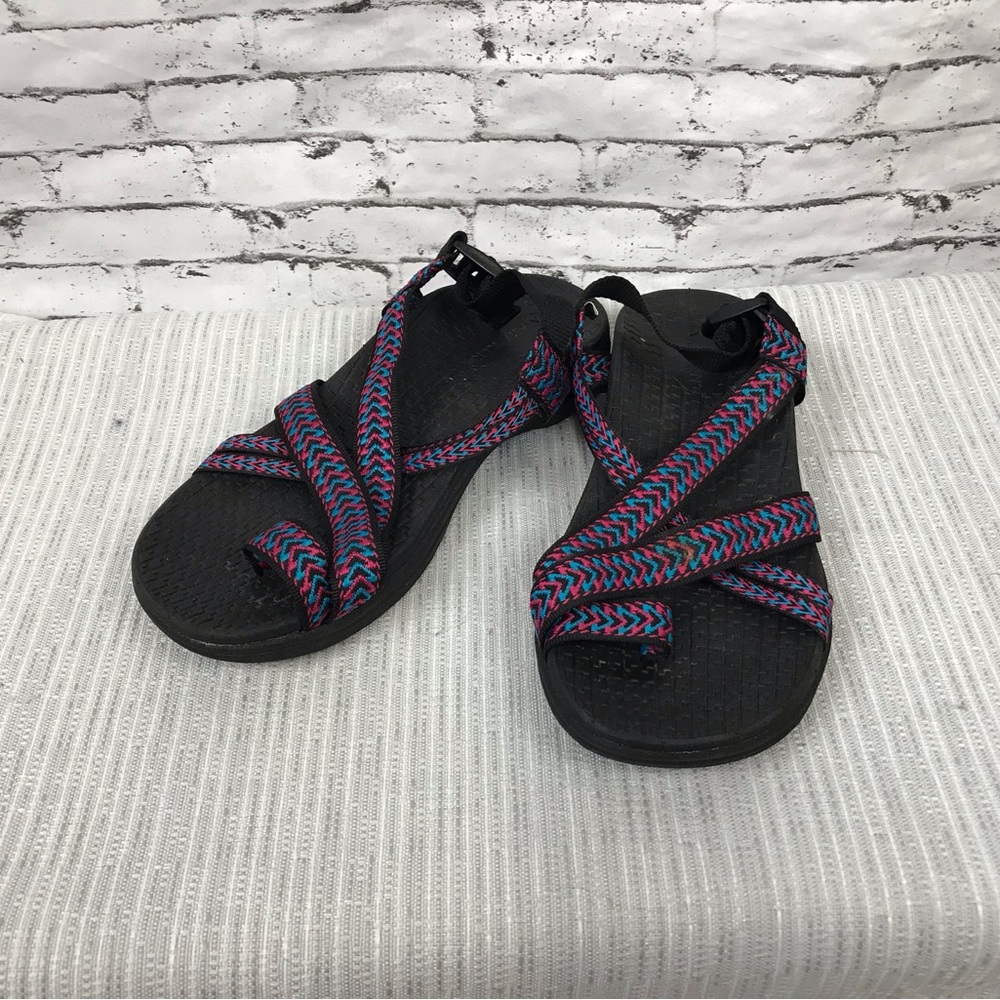 Airwalk | Women's Summer Hiking Water Sandals in Black and Blue size 5.5